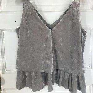 Velvet ruffle tank
